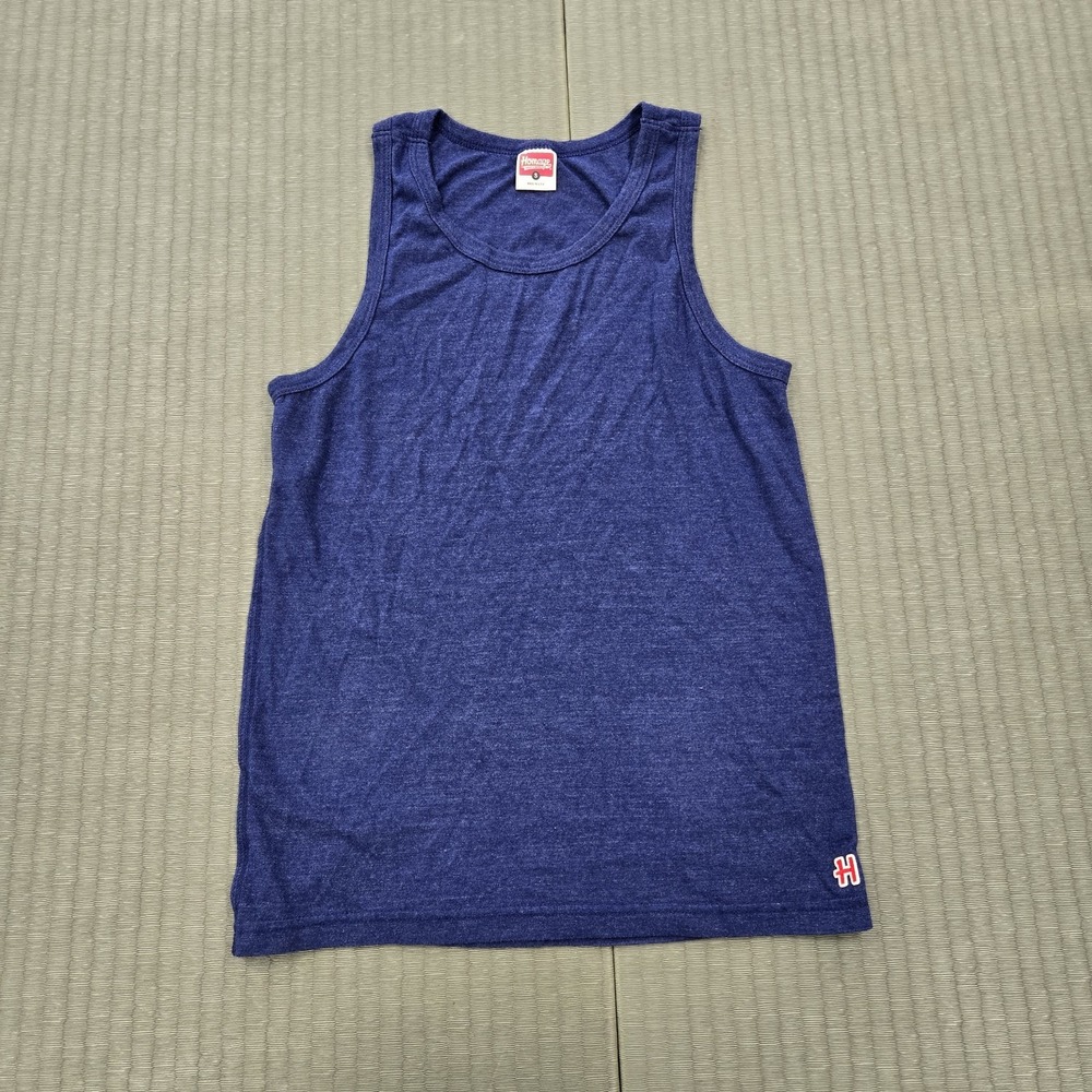 Homage Tank Top Muscle Men's Small Blue Made In‎ USA Shirt Sleeveless Gym Summer
